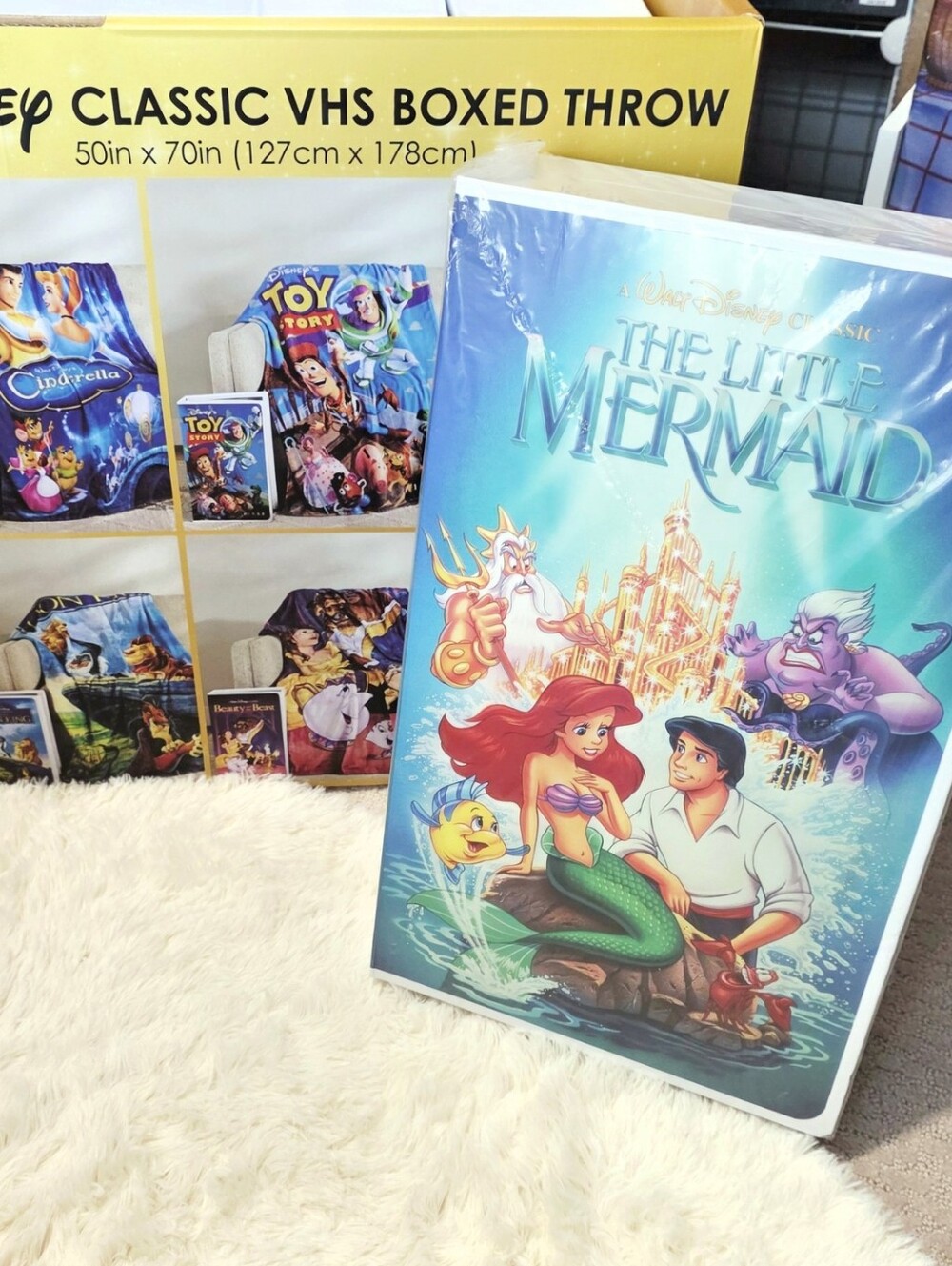 Disney Little Mermaid Classic VHS Boxed Silk Touch Throw
